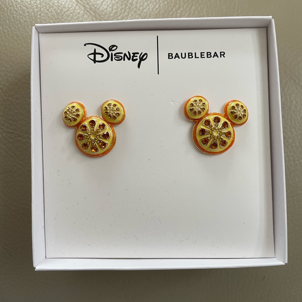 NEW***Mickey Mouse Disney Orange Earrings - Baublebar x Disney
